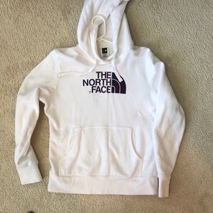 Med North face white/purple hoodie